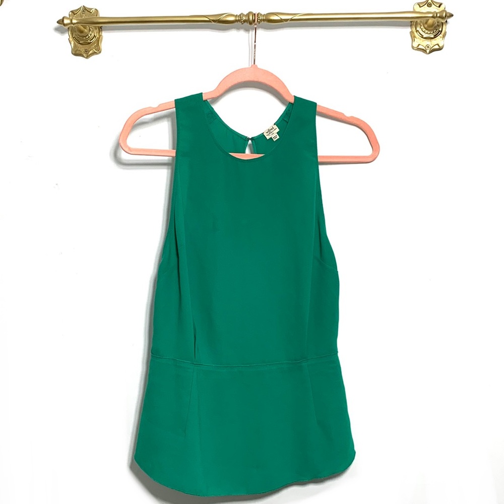 Wilfred Sleeveless Blouse Green Open Back Top